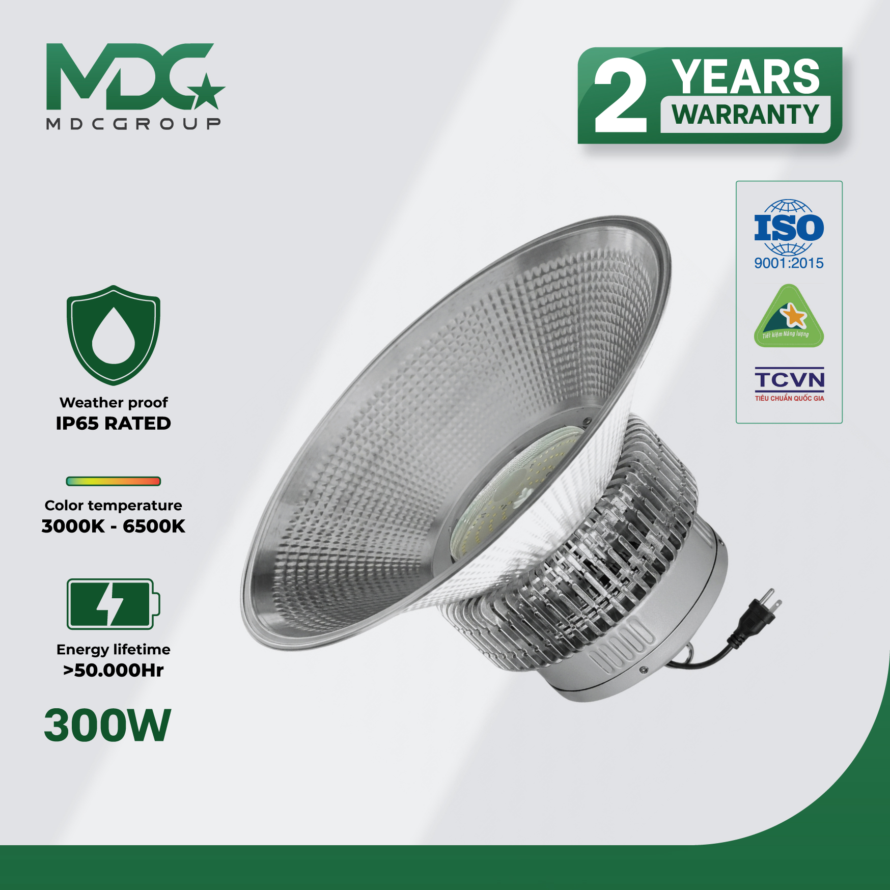 Đèn led nhà xưởng 300W MDC HB01