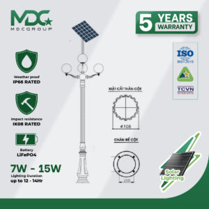 Đế gang DC06 + Chùm CH06-4 + Cầu D400 + Tấm pin NLMT