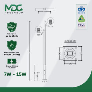 Trụ thép định hình DC-01L + Cầu D400