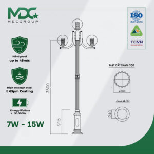 Đế Nouvo + Chùm CH12 + Cầu D400