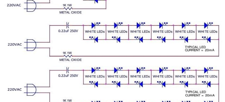 Mạch đèn LED chiếu sáng nguồn 220V
